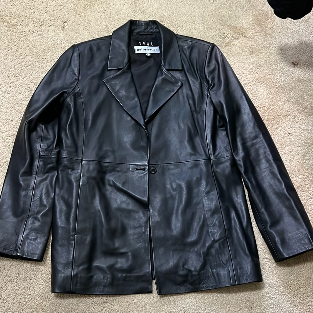 Brand new Veda genuine leather blazer jacket